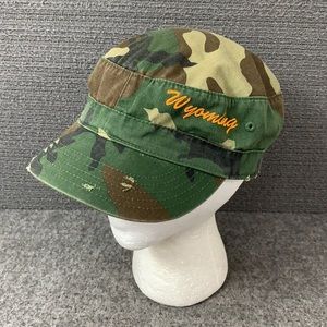 Wyoming Distressed Cadet Hat Unisex OSFM Camouflage Adjustable Strapback by HG